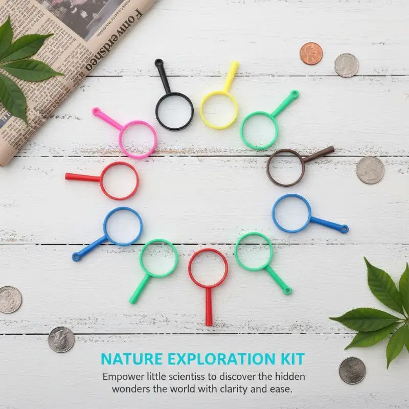 10Pcs Portable Handheld Mini Magnifying Glass for Kids - Observation Tool for School And Outdoor Scientific Supplies