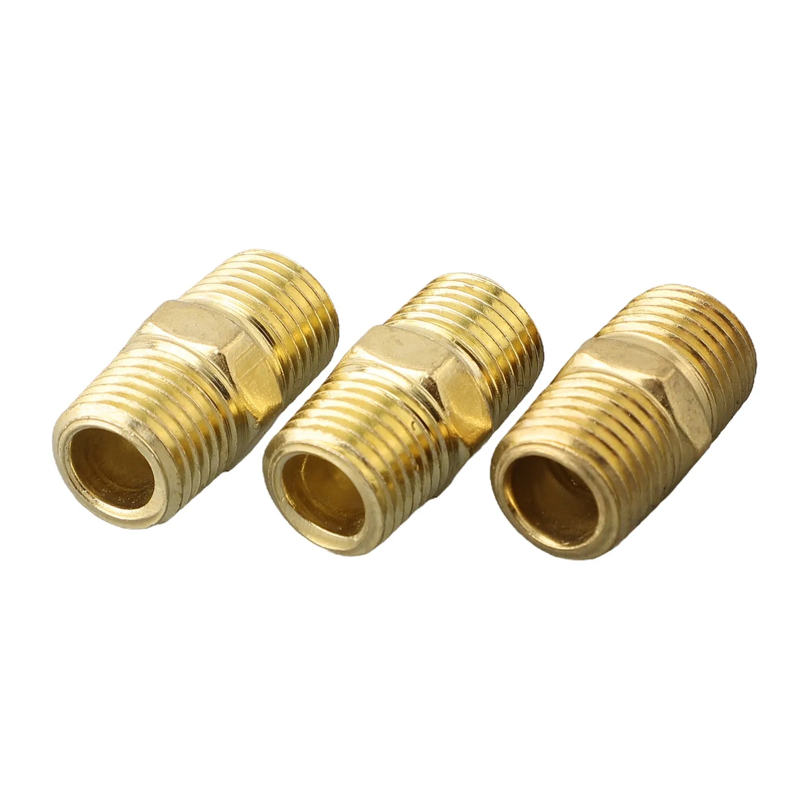 1 3pcs Brass Pipe Adapter 27mm Accessories Male To Male Thread Compressor Connector External Fittings Hex Nipple