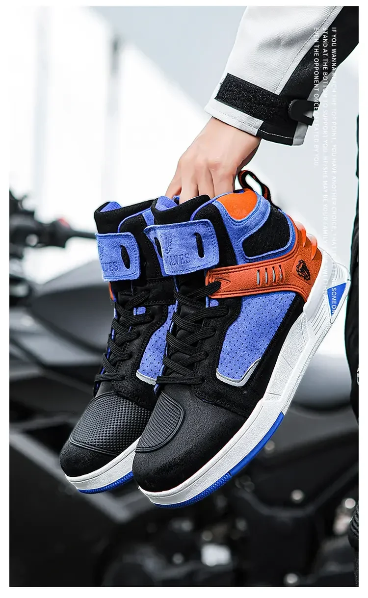 

2025 Fashionable casual motorcycle shoes, high top motorcycle shoes, wear-resistant, anti fall and anti-collision