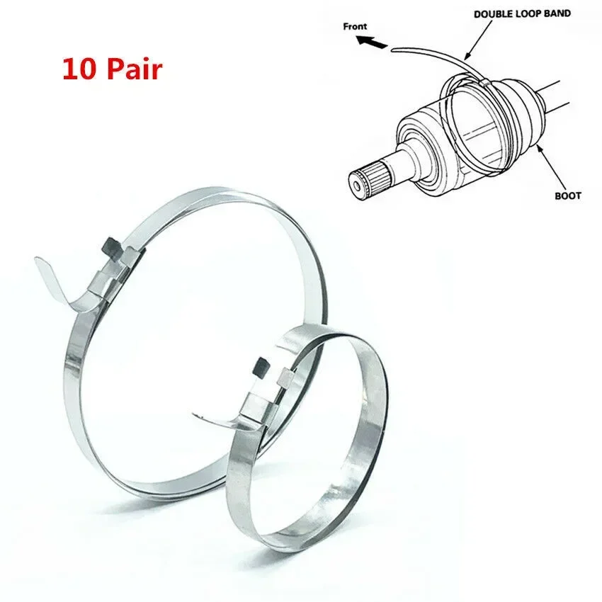 ชุดคีมหนีบเพลาข้อบูต20ชิ้นชุดเครื่องมือหนีบรถยนต์74ซม. x 7มม. ชุดแคลมป์ยึดสำหรับรถยนต์รถยนต์เชื่อมต่อรถ ATV