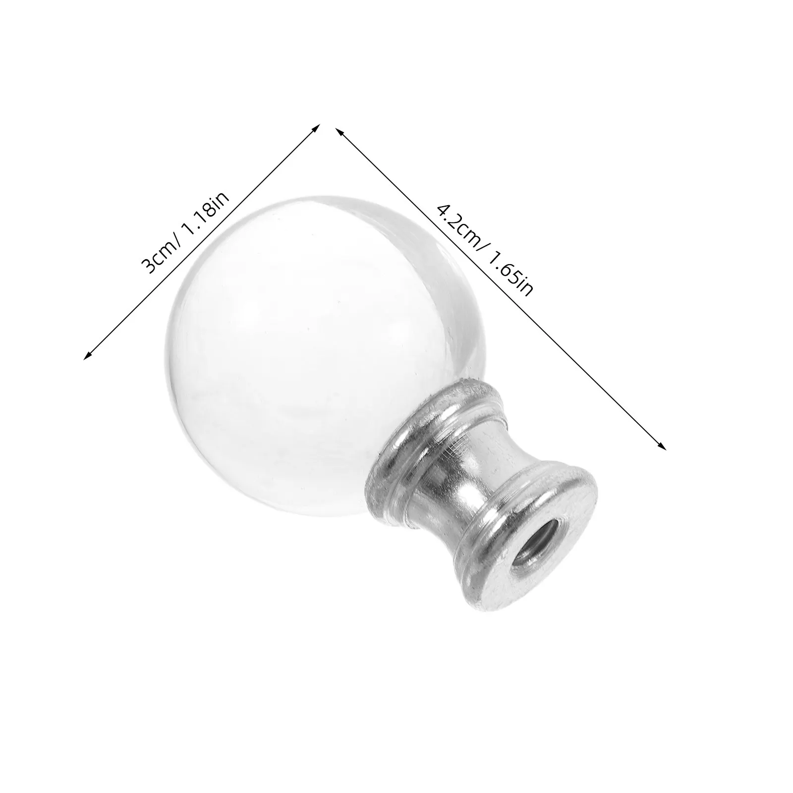 Glass Lamp Shade Finial Cap Clear Decorative Lamp Finials for Table Floor Lamps Easy Install Replacement Lighting Fixture