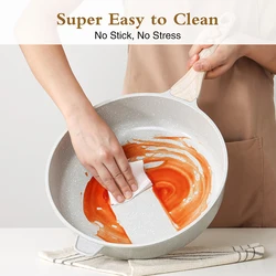 KORDISEN 10/11/12 Inch Ceramics Nonstick Frying Pan Induction Cooker Pans Gas Stove Compatible Aluminum Skillet Bakelite Handle