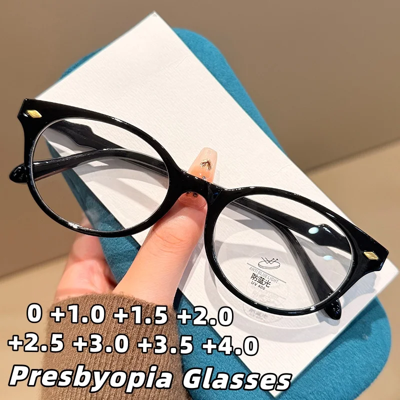 

New Fashionable Retro Anti-Blue Light Reading Glasses Ultra-Lightweight Comfortable Anti-Fatigue Presbyopia Glasses 0 To +4.0