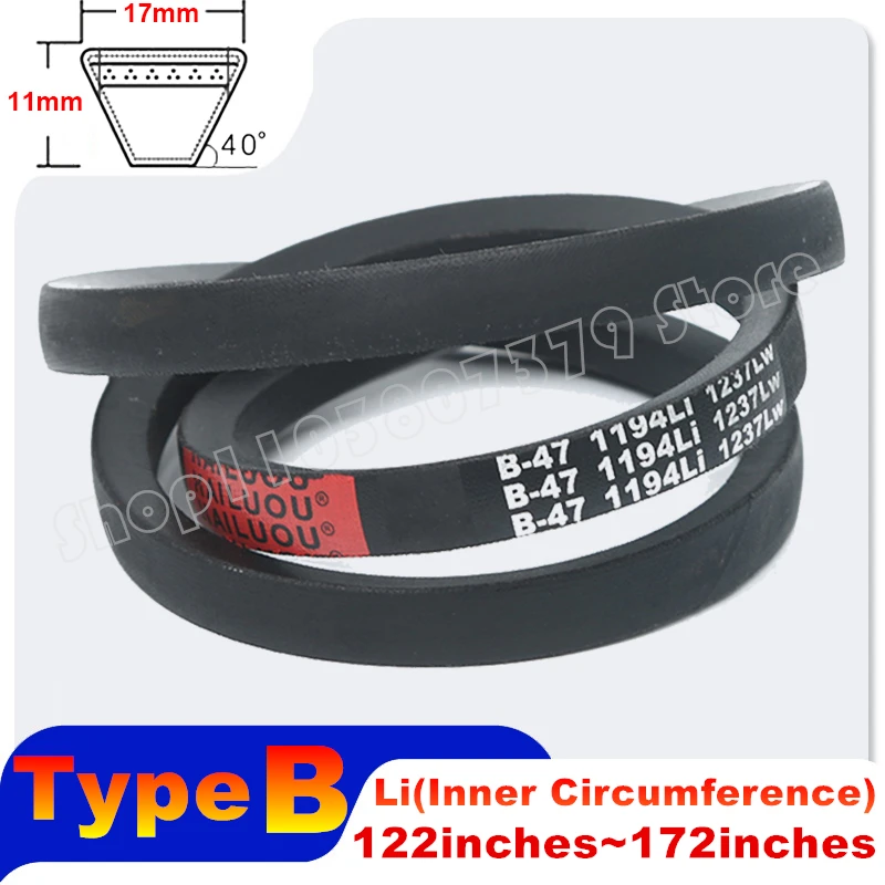 Rubber Drive V Belt Type B Conveyor Belts Power Transmission Strap 122 128 130 135 140 145 148 150 155 160 165 168 170 172inches