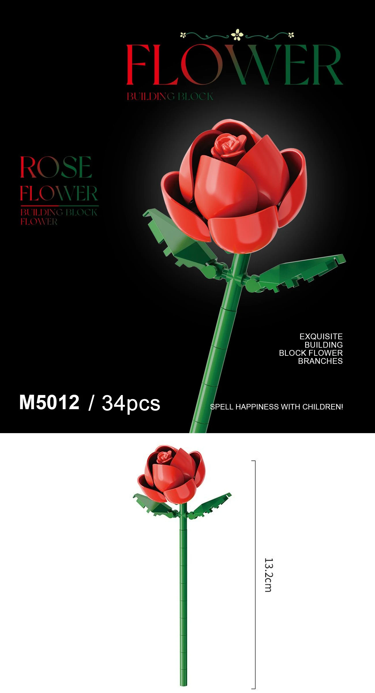 Baustein-Blumenset, DIY-Blumendekorations-Kit, geeignet für Tischdekoration und Raumaccessoires – eine perfekte Geschenkidee – Detail 3