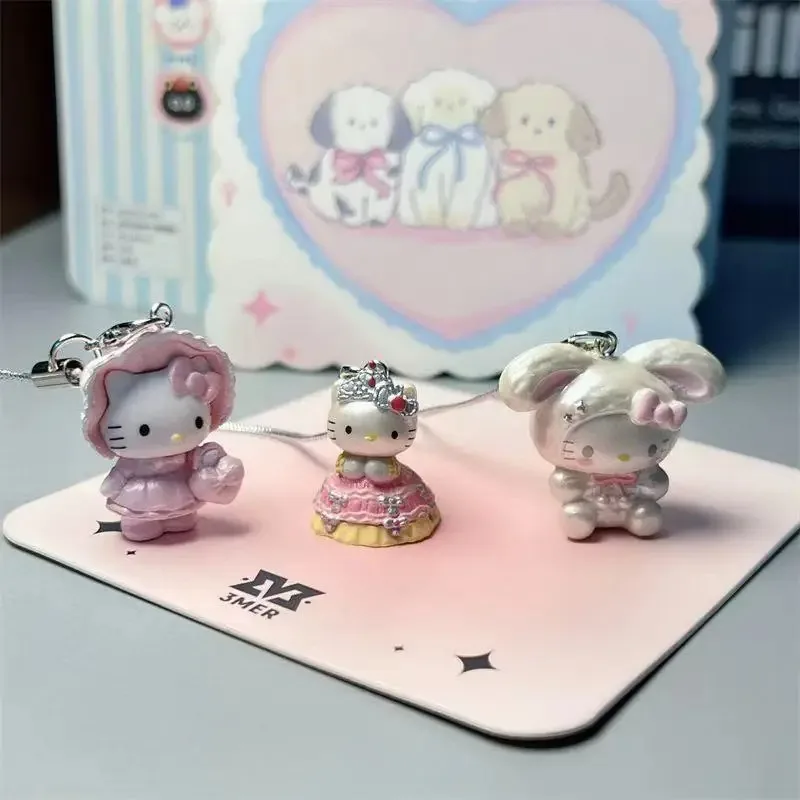 

Miniso Cute Hello Kitty Mobile Phone Keychain Kawaii Cartoon Desktop Cosplay Accessories Bag Car Key Pendant Hanging Rope Gifts