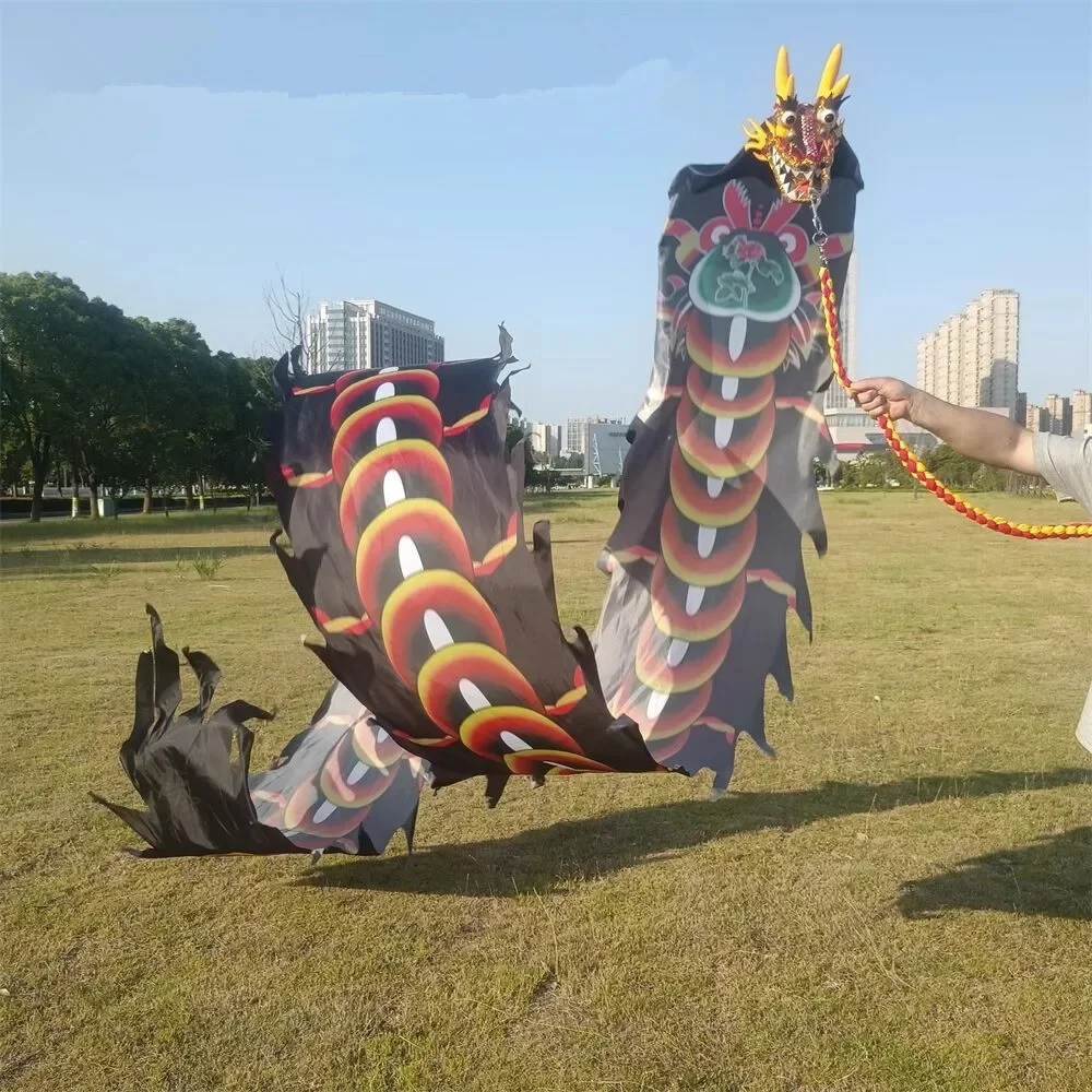 

8 meters Swing Rope Chinese Dragon Dance Set With Head Festival Favors Gift Carnival Performance Funny Silk Ribbon Dance Outdoor