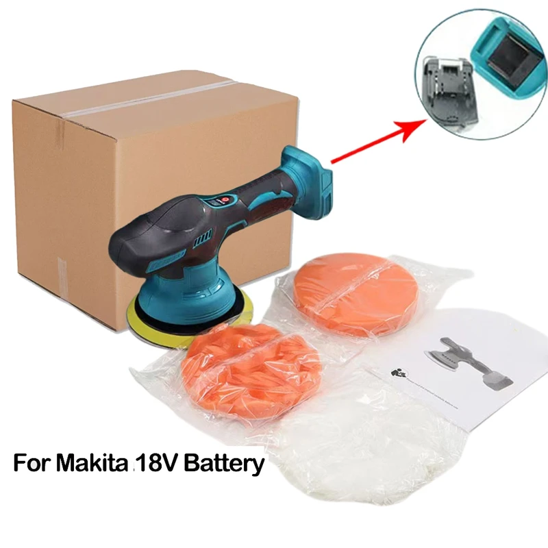 Ordless Car Polisher 8 Gears Adjustable Auto Electric Waxing Sanding Sealing Glaze Tool Fit Makita