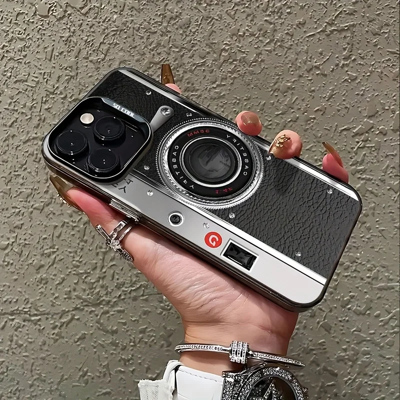 Custodia unica per iPhone 17 16, 15, 14, 13, 12, 11 Pro MaxPlus con design posteriore tergicristallo resistente alle cadute.