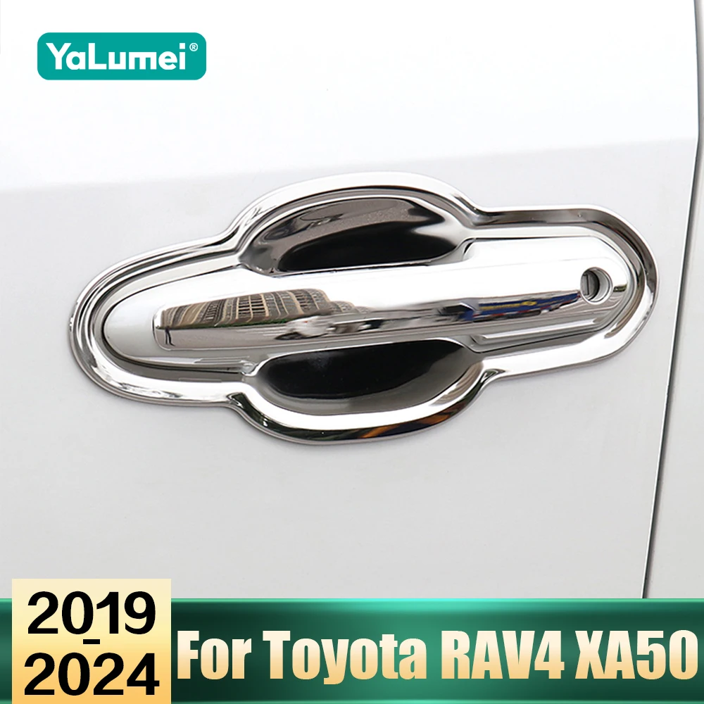Für Toyota RAV4 XA50 2019 2020 2021 2022 2023 2024 RAV4 Hybrid Edelstahl Auto Türgriff Schüssel Abdeckung Zierleiste Abdeckung Streifen