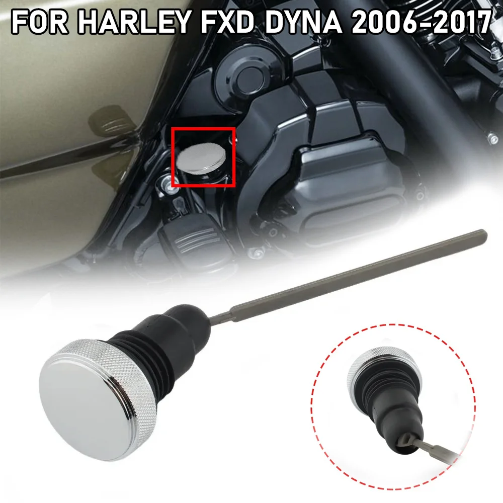 

For Harley FXD Dyna 2006-2017 Peaked Oil Dipstick Aluminum Chrome