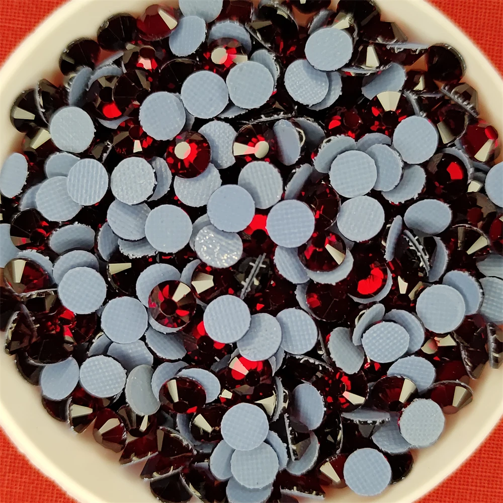 AAAA+ Quality Dark Siam HotFix Rhinestones ss6 ss10 ss16 ss20 ss30 Iron On Flatback Hot Fix Rhinestones For Luxury Dress