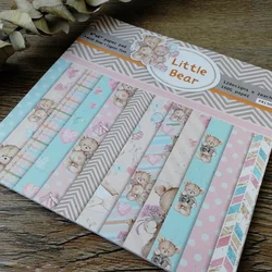 Mały niedźwiedź wzorzysty papierowy Scrapbooking ręcznie robiony podkładka w tle nadruk boczny