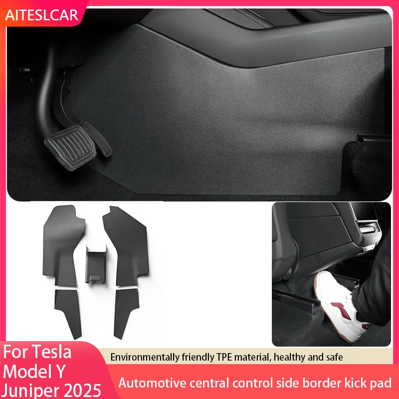 

Для Tesla Model Y Juniper, боковые противоударные коврики на центральную консоль, модель Y 2025, полное покрытие, защитный коврик на заднее сиденье, чехол из ТПЭ