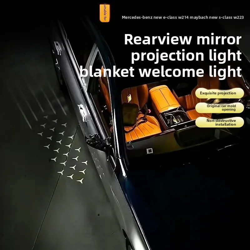 

Applicable to Mercedes-Benz's new E-Class W214 rearview mirror welcome light E200L Angel Wings light blanket light