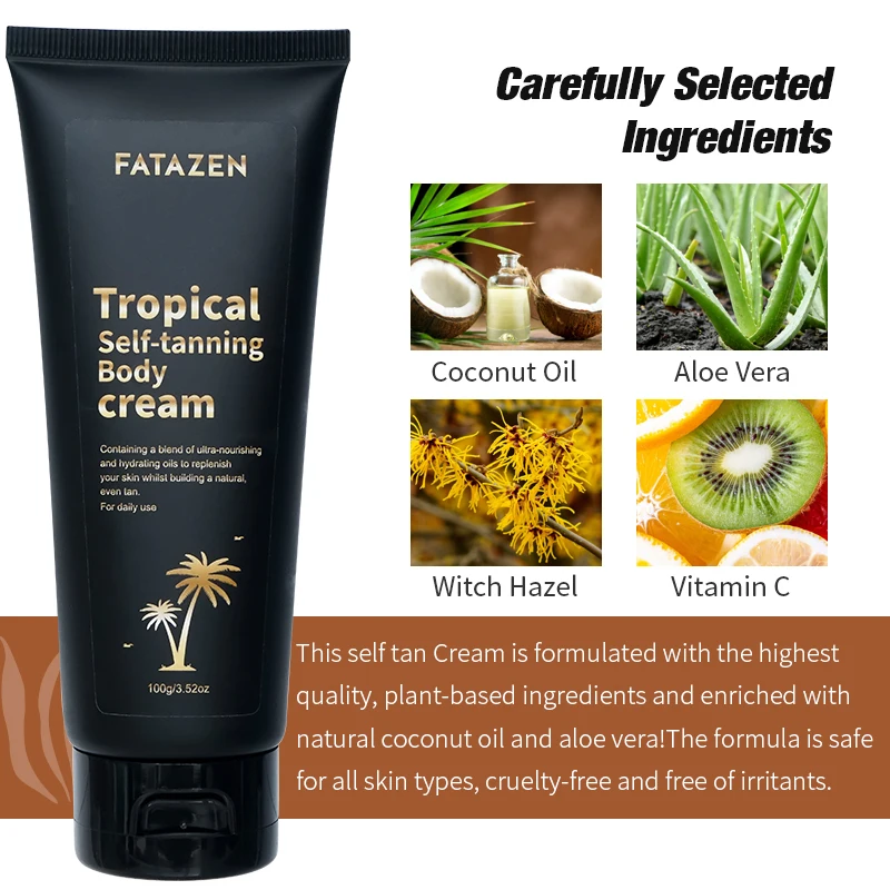 100g/1pc Summer Skin Sunless Tanning Body Cream Body Bronzer & Gradual Sun-Kissed Glow Self-Tanning Lotion For All Skin Types