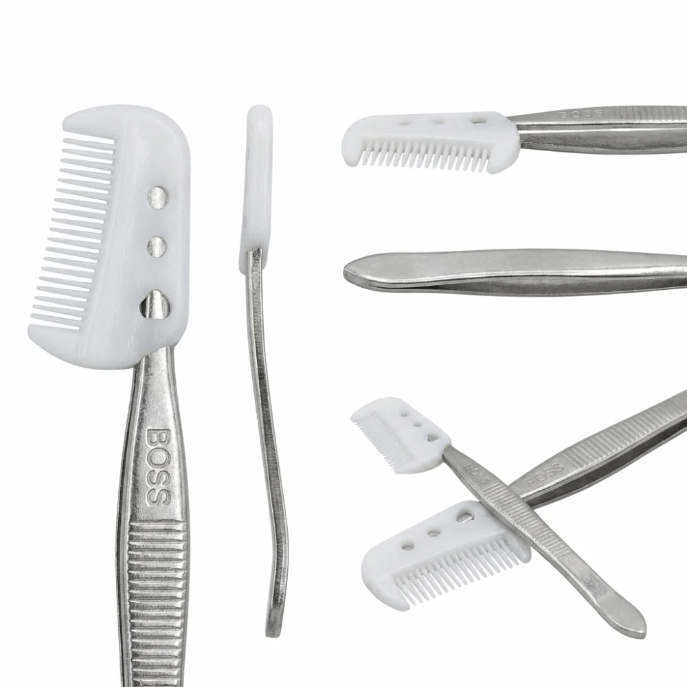 1pc/24pcs Stainless Steel Eyebrow Trimming Scissors With Comb Rounded Tip Beauty Tool Compact Lightweight Safe Trimming