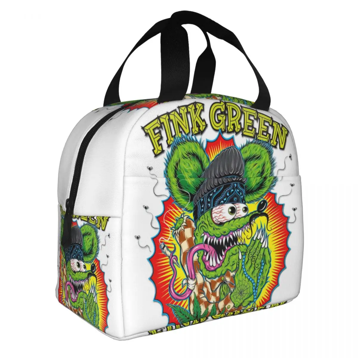 

The Rat Fink Lunch Bento Bags Portable Aluminum Foil thickened Thermal Cloth Lunch Bag for Women Men Boy