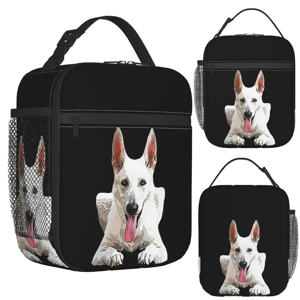 White Swiss Shepherd White German Shepherd Insulated Lunch Bag for Kids School Cooler Thermal Food Box Tote Lunch Boxes