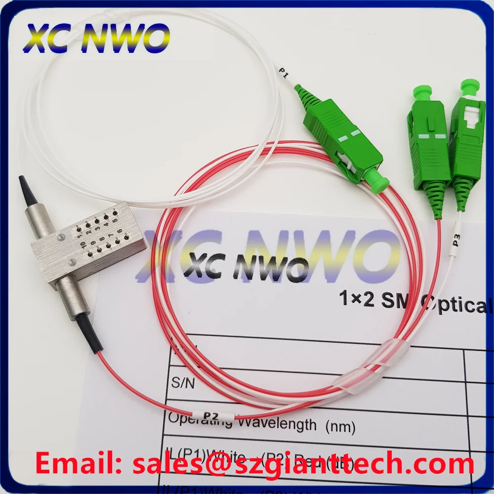 1X2 Mechanical Optic Switch, Non-latching 5V Singlemode 1310/1550nm 1x2 Mechanical Optical Switch with FC/LC/ST/SC