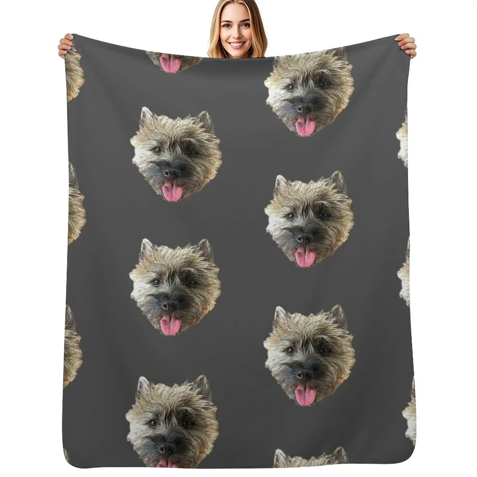 Cairn Terrier Beautiful Dog Throw Blanket Furry Soft Plaid Moving Stuffeds Travel blankets ands Blankets