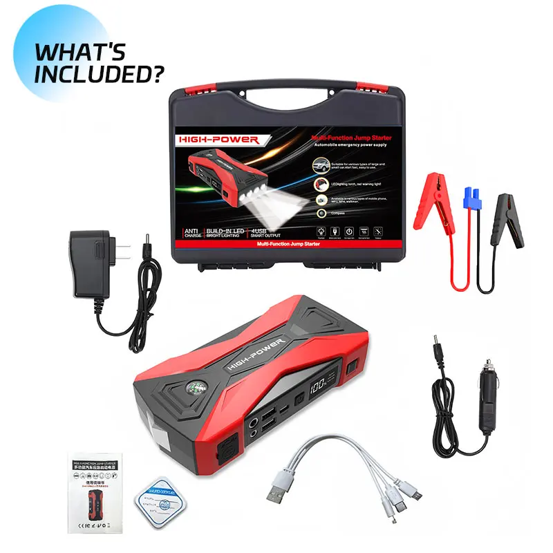 

12V 60000mAh Car Jump Starter Digital Display Emergency Power Supply Portable Emergency Starter Car Battery Booster Power Bank
