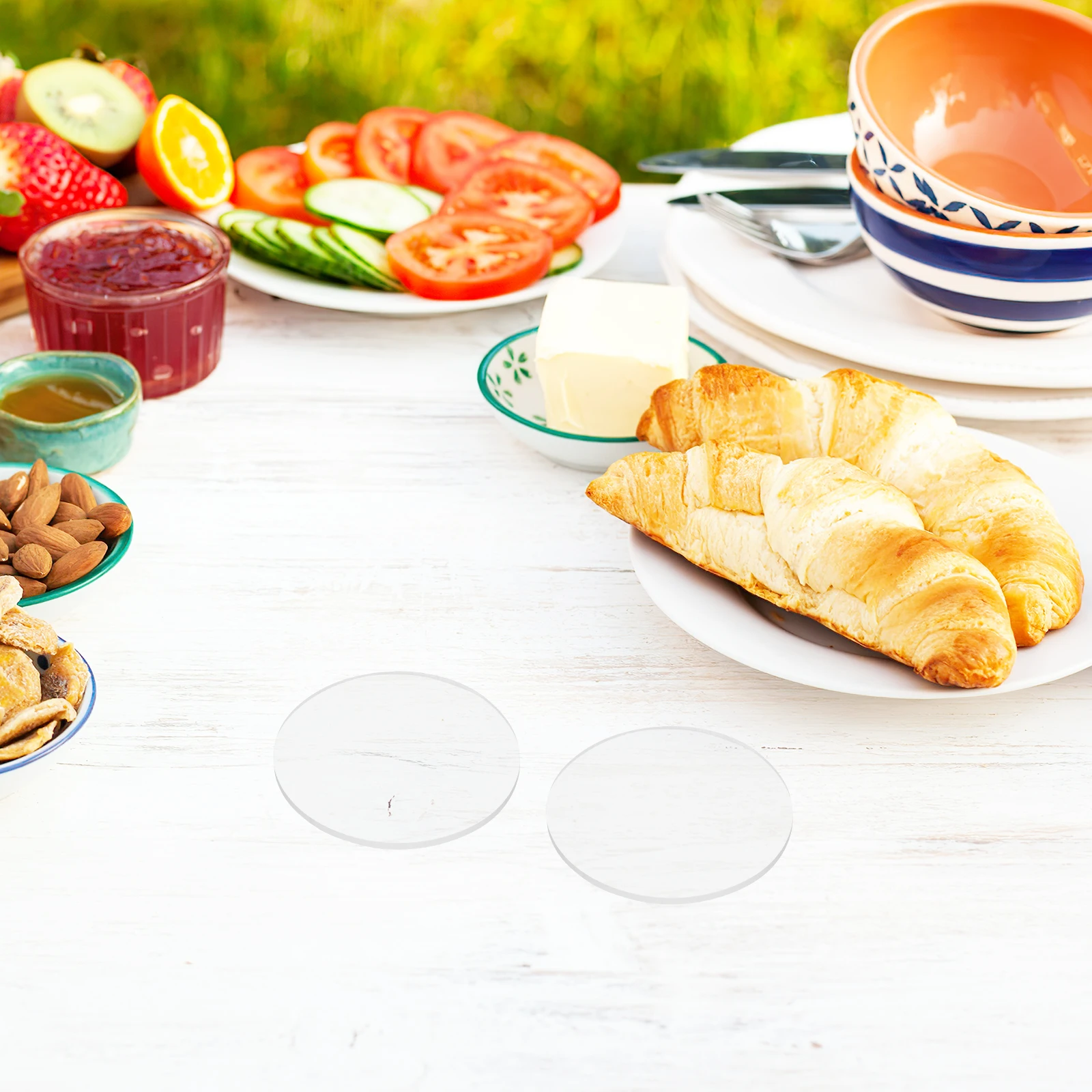 

10 Pcs Round Gasket Transparent Square Disc Craft Mat Acrylic Coasters Plastic Circles Protective Pads Versatile