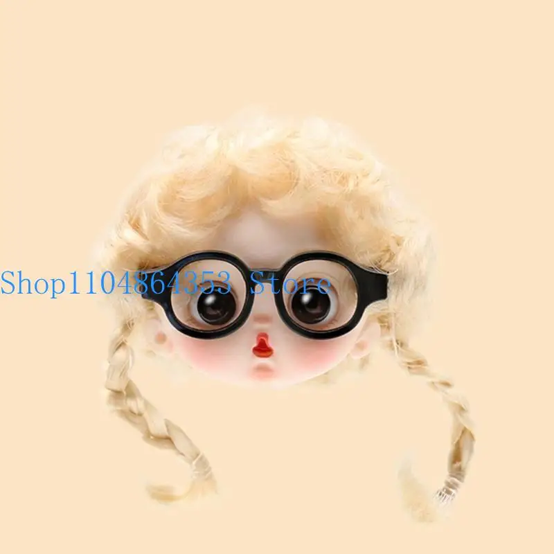 652F 5Pcs Children Plaything Mini Doll Black Frame Glasses Doll Photo Props Women
