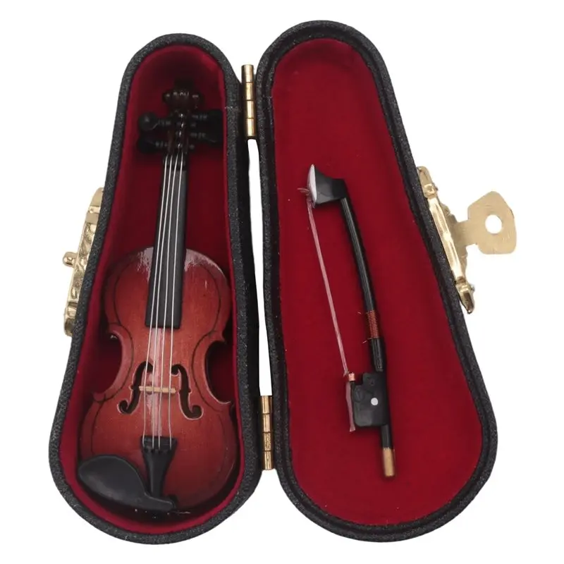 ABKV-Mini Musical Instruments, Violin Model Ornaments, Home Accessories, Birthday Craft Gifts