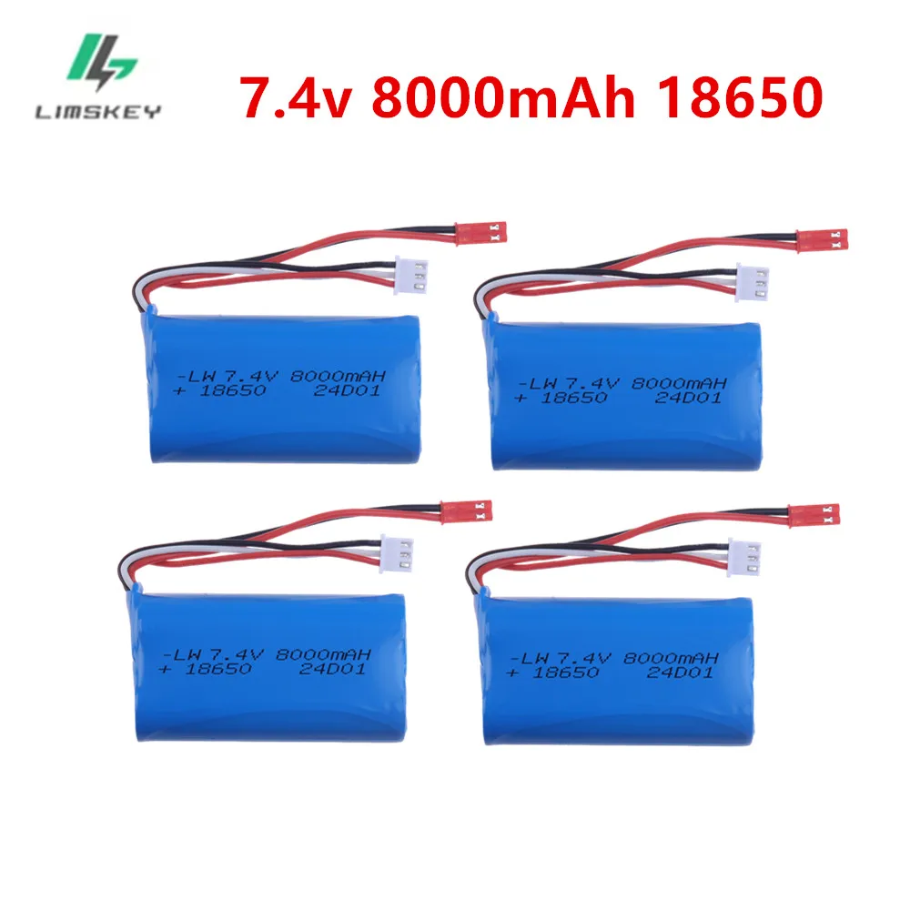 Обновление 8000 мАч 2S 7,4 В липо-аккумулятор для HuanQi 957/948/848B/827B/823/955/956/957/948 MJX F45/T55 RC Toys parts 18650 с JST