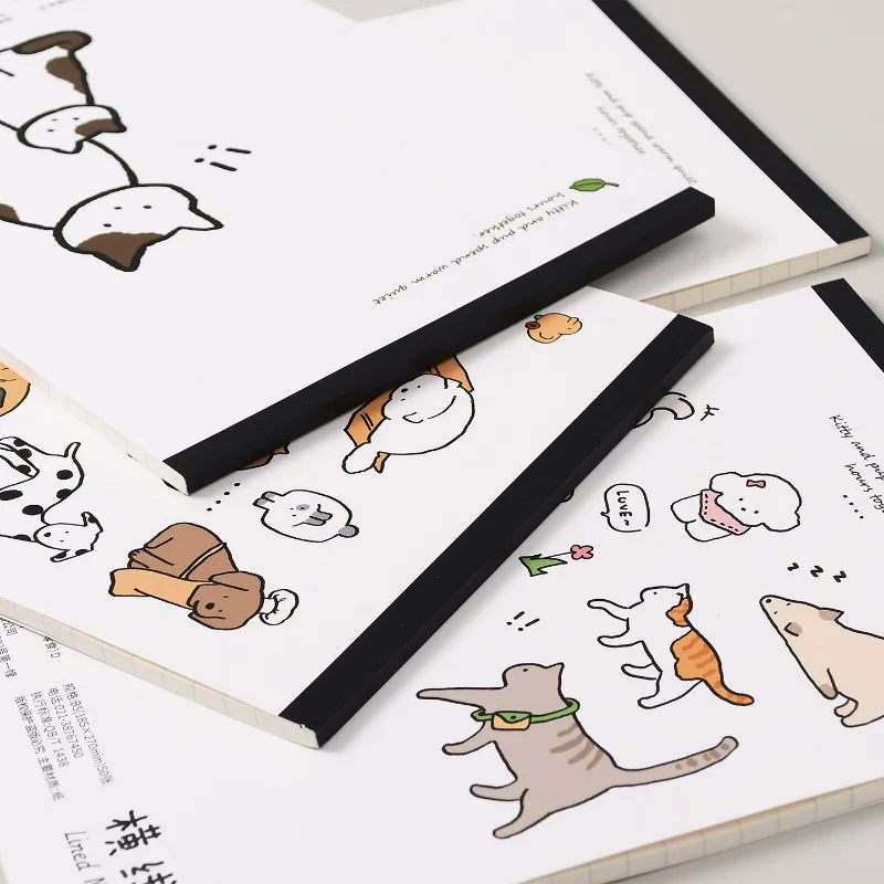 B5 Horizontal Line Notebook Flat Spread Soft Surface Copy B5 Wireless Binding Glue Book Notepad Claws Touch Cute Notebook