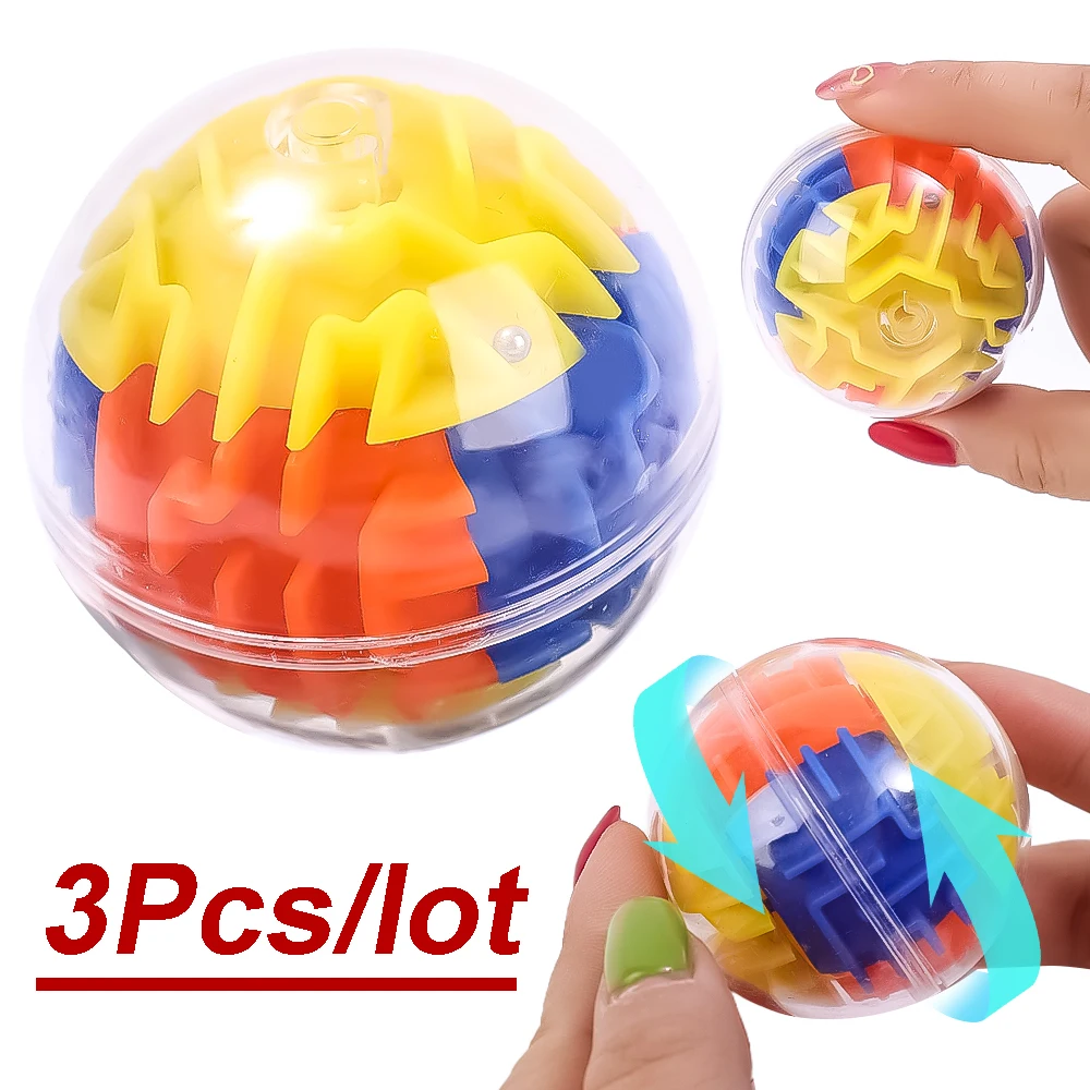 1/2/3Pcs 3D Round Maze Puzzle Toys Memory Ball Gravity Sequential Maze Ball Toys for Kids Adults Brain Educational Puzzle Toys