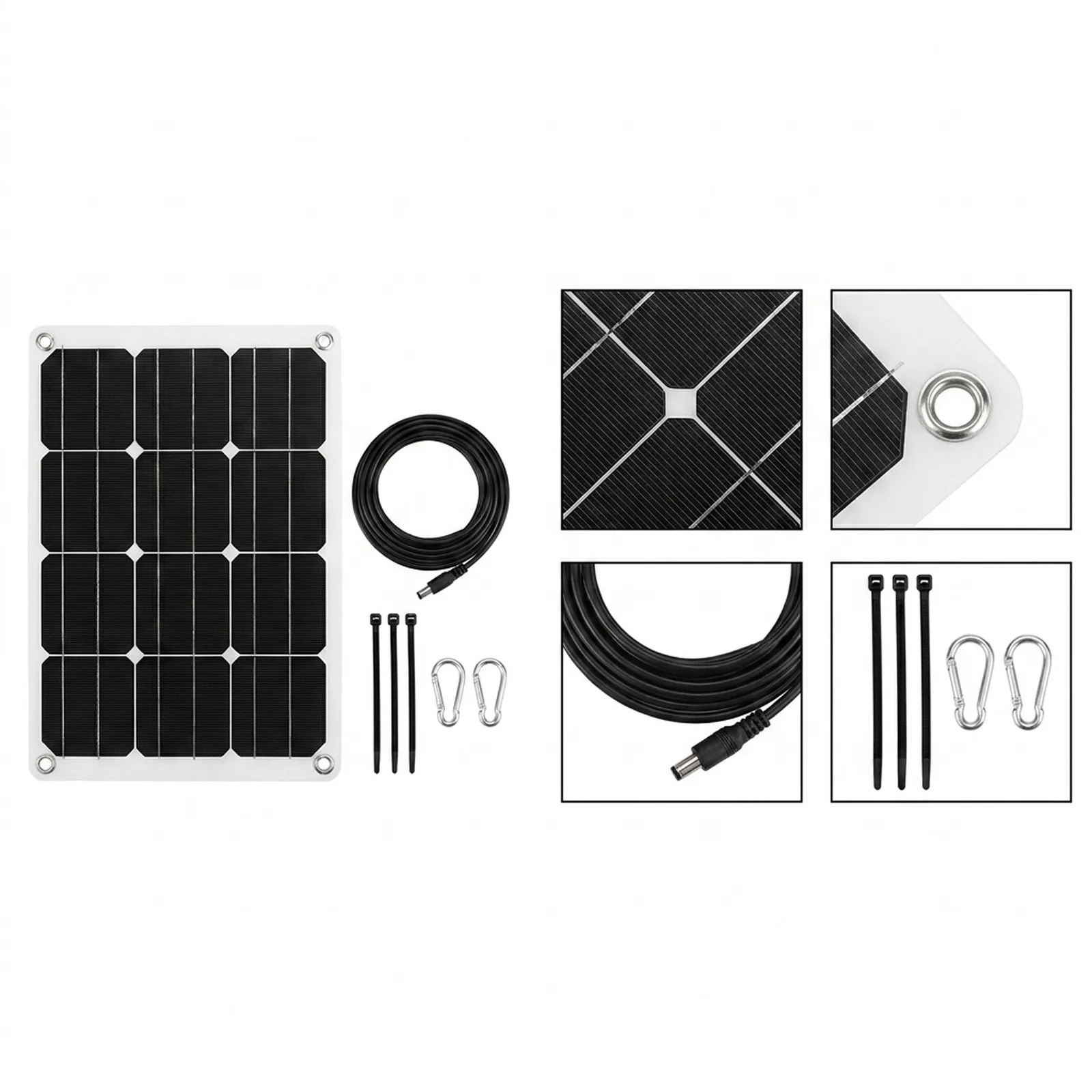 DC Interface Charger 10W Solar Panel Extended Camping Trips Weather Resistant Materials Compact Design For Transport