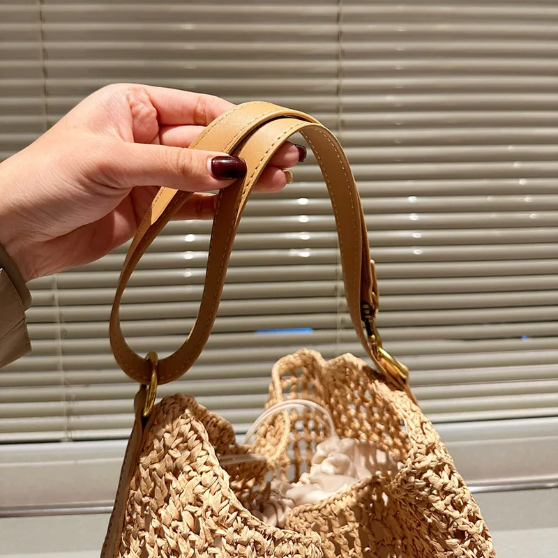 2024 Designer Handmade Straw Bags for Women Summer Vocation Beach Shoulder Bag for Female Luxury Girls Shopping Bags