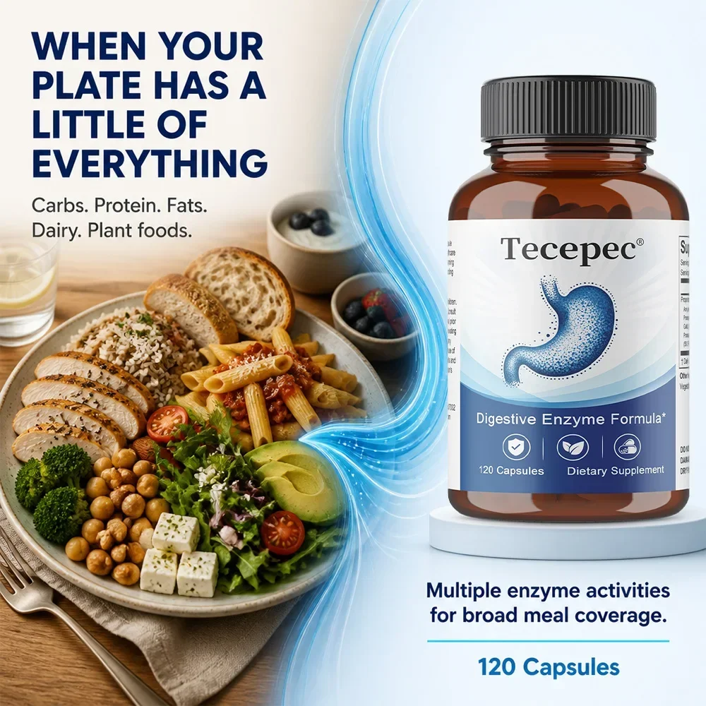 Digestive Enzymes for Gut Health - Bloating Relief, Promote Digestive Health, Enhances Immunity, Vegetarian, Non-GMO
