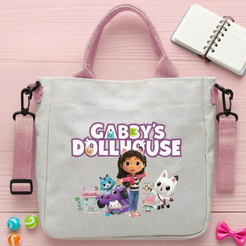 

Gabby Dollhouse Girls Shoulder Bag Women Kawaii Crossbody Bag Large Capacity Anime Cartoon Print Portable Handbag Birthday Gifts