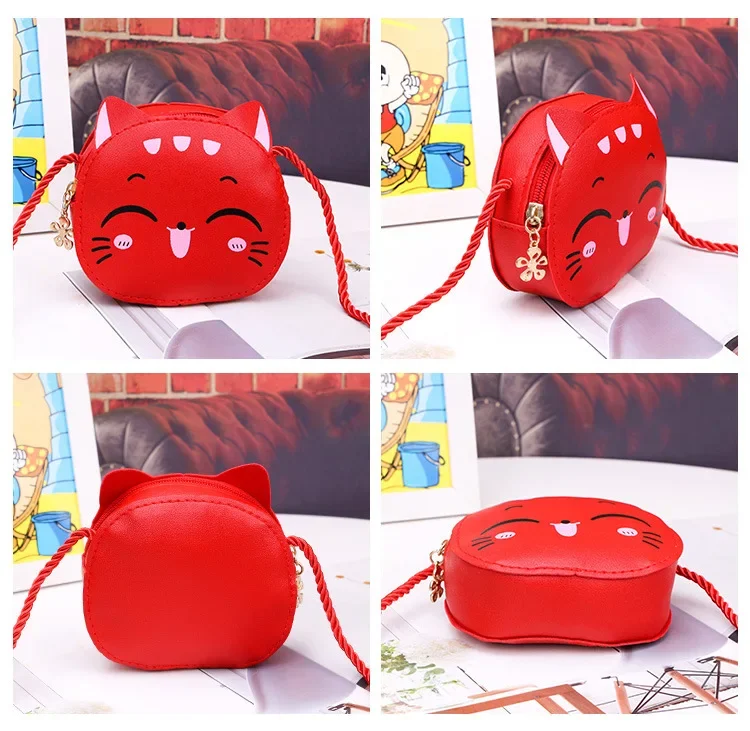 New Cartoon Children Messenger Bag Cute Cat Children Fashion Coin Purses and Handbags Cute Boy Girl Mini Shoulder Bag