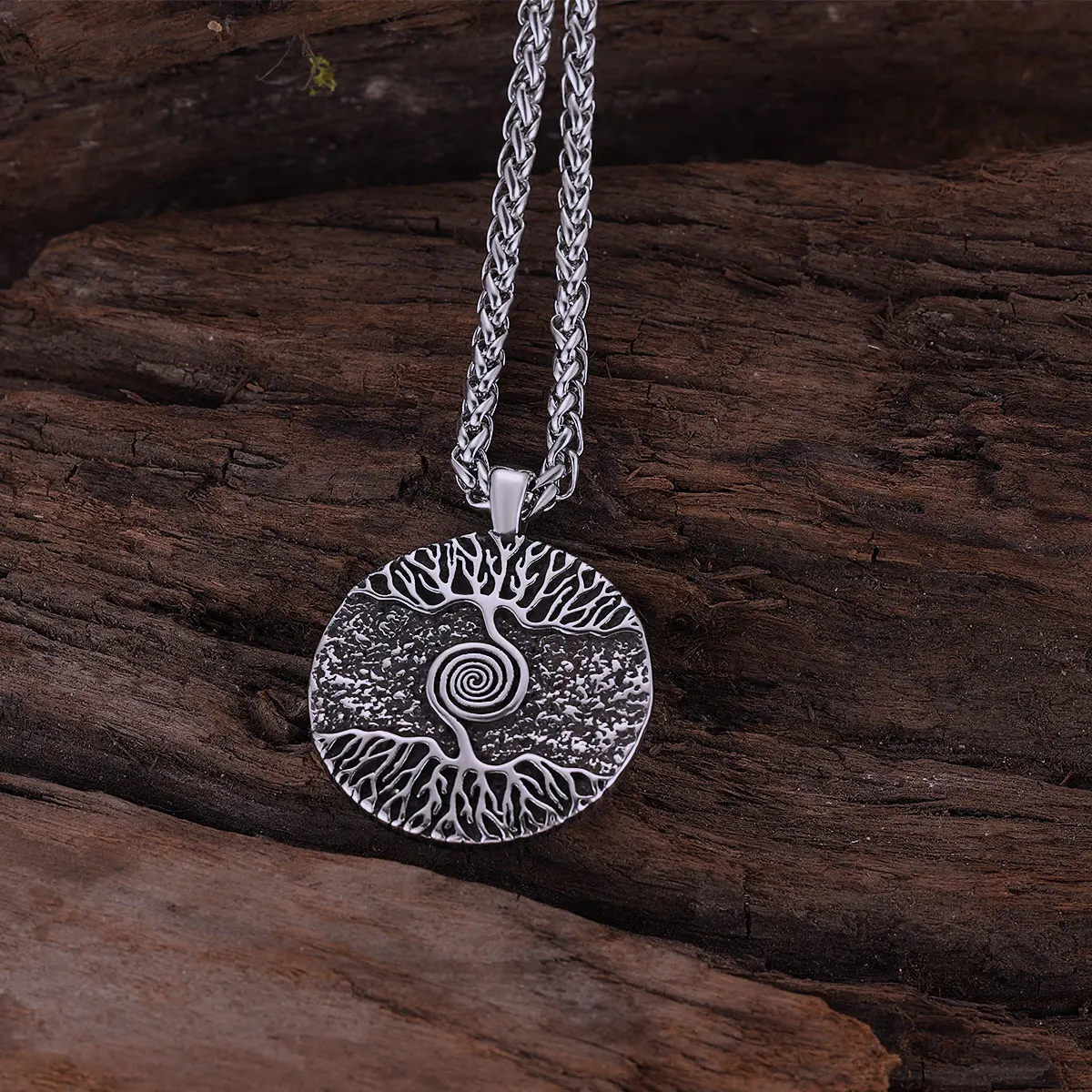 Nordic Mythology Tree of World Yggdrasil Necklace Men Women Stainless Steel Fashion Punk Hip Hop Pendant Jewelry