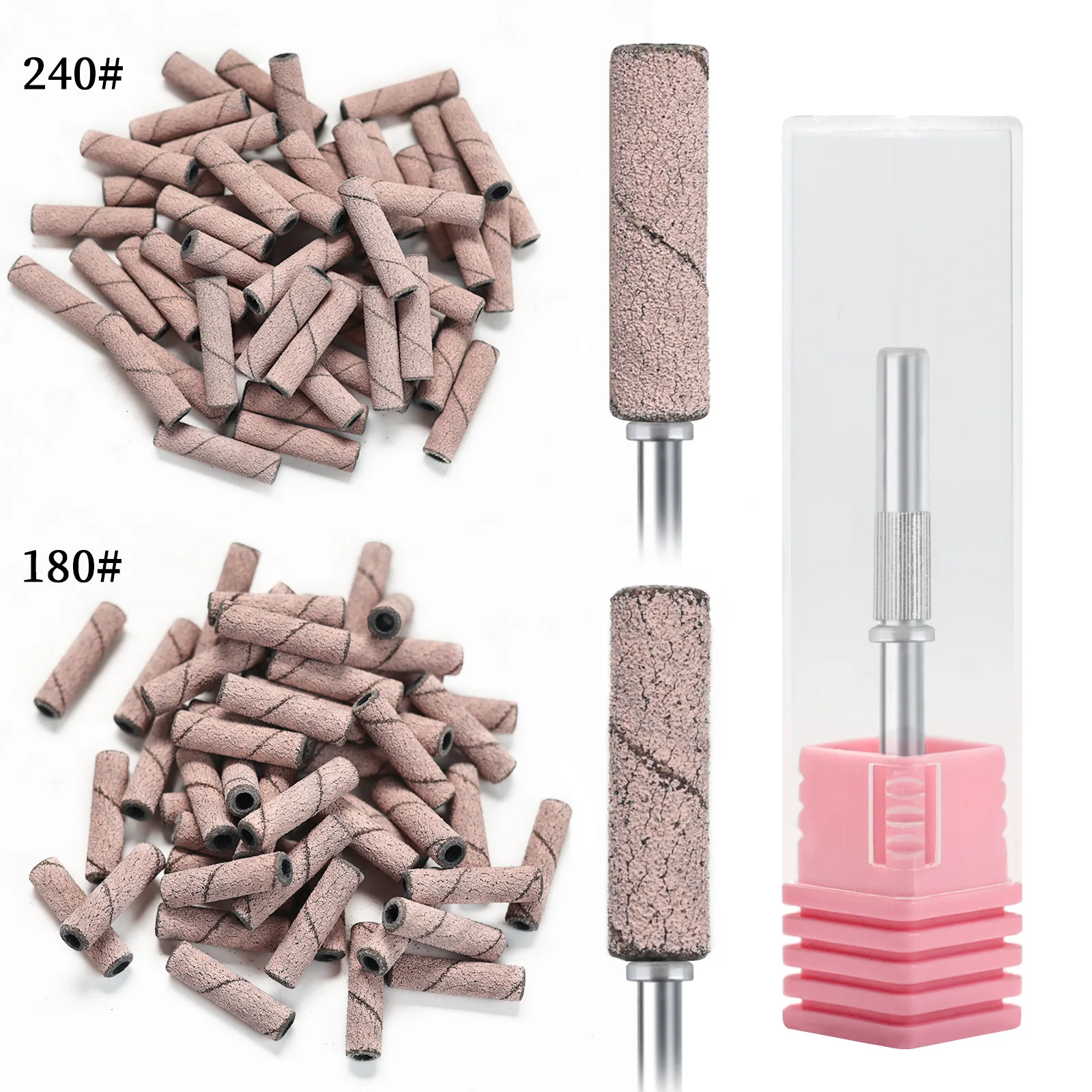 Mini perceuse à ongles électrique zèbre plus long, bandes de ponçage, dissolvant de vernis acrylique gel UV, outil d'accessoire, 3.1mm, N64.