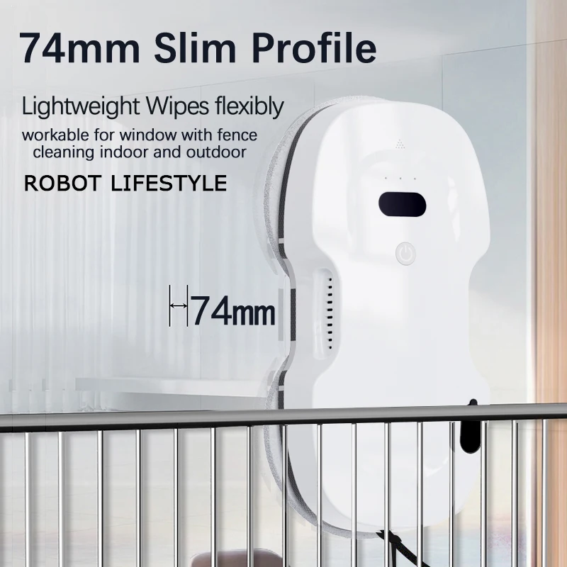 Novo robô limpador de janela, tanque de água 40ml, 5600pa sucção, baixa voz, limpicristales de vidro de limpeza, spray de água automático, moto sem escova