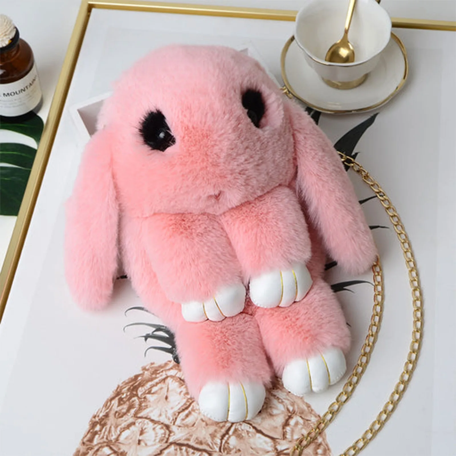 Cute Plush Rabbit Single Shoulder Bag Crossbody Bags Japanese Bunny Stuffed Rabbit Toy Children School Backpack Kids Gift Toys