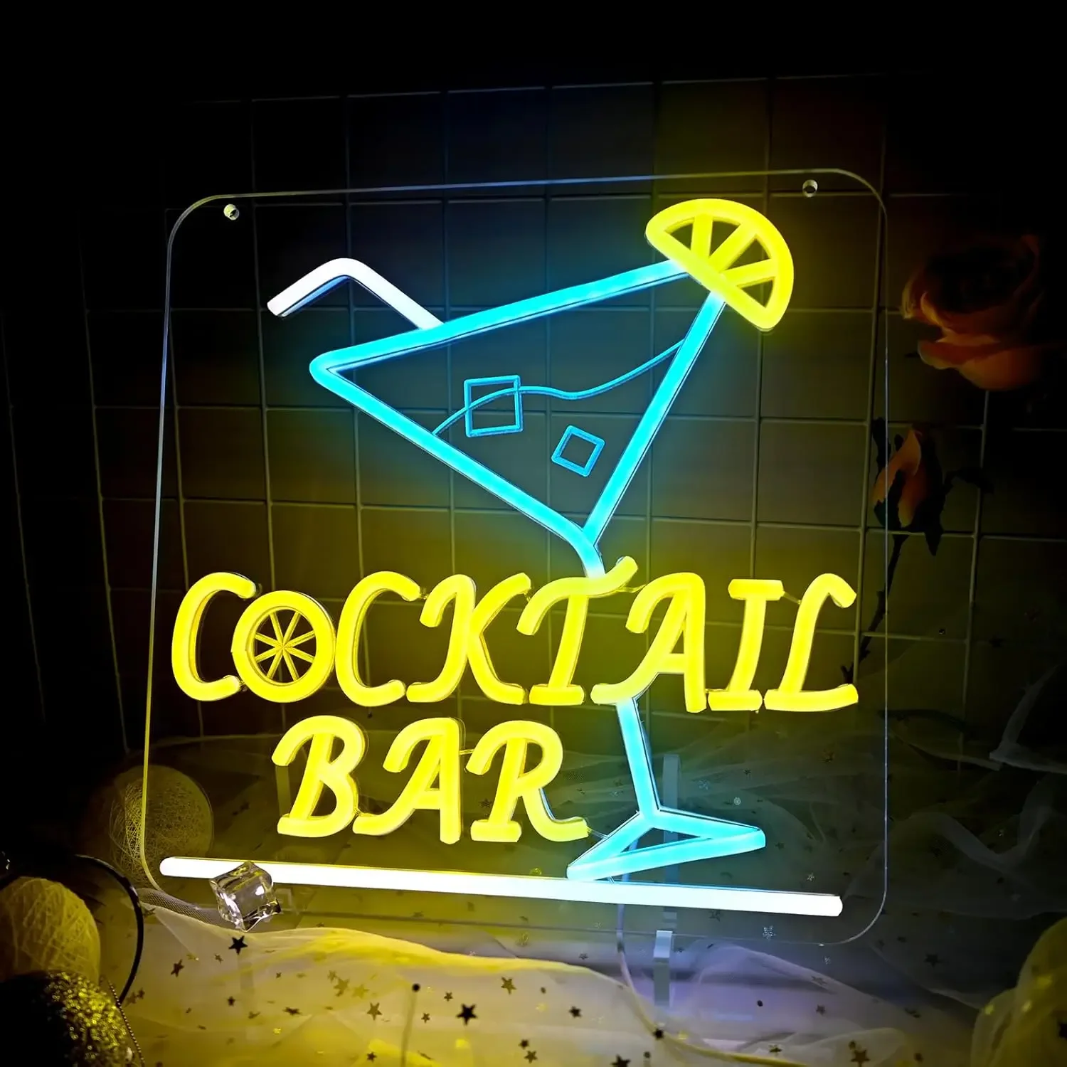 カクテルバーネオンサインusb調光ledネオンライトサイン壁飾り、飲料バービストロ男性用カバーパーティー誕生日プレゼント