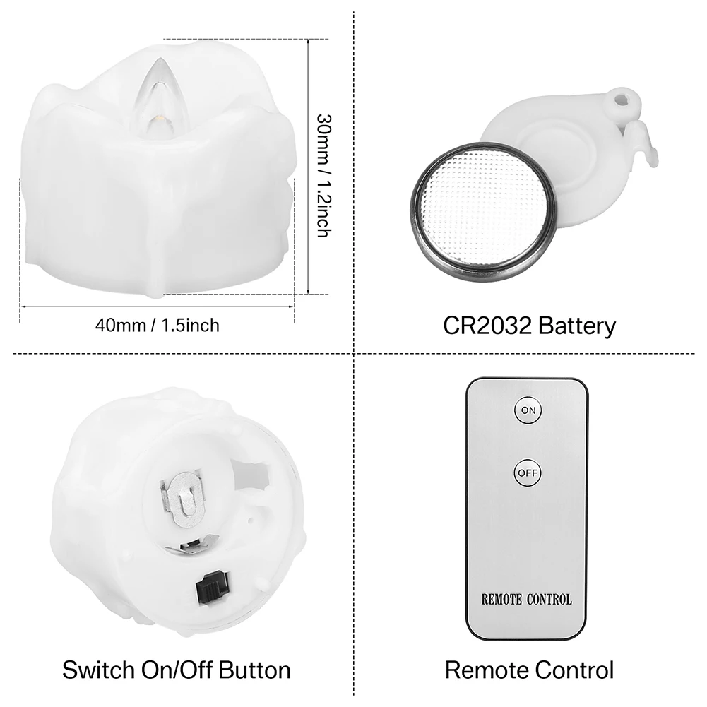 بالتنقيط الشمع LED ضوء الشاي أضواء الشموع عديمة اللهب مع جهاز التحكم عن بعد أو الموقت التلقائي الشموع الساطعة واقعية لديكور عيد الميلاد عيد الهالوين #3