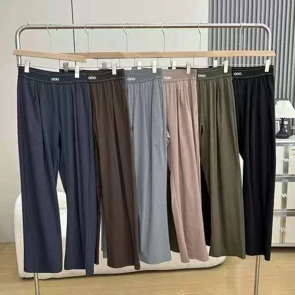2026 Lockere Freizeithose für Damen, Sommer, hohe Taille, dünne Yoga-Hose, atmungsaktiv, fließend, gerade geschnitten, weites Bein, Jogginghose – Detail 2