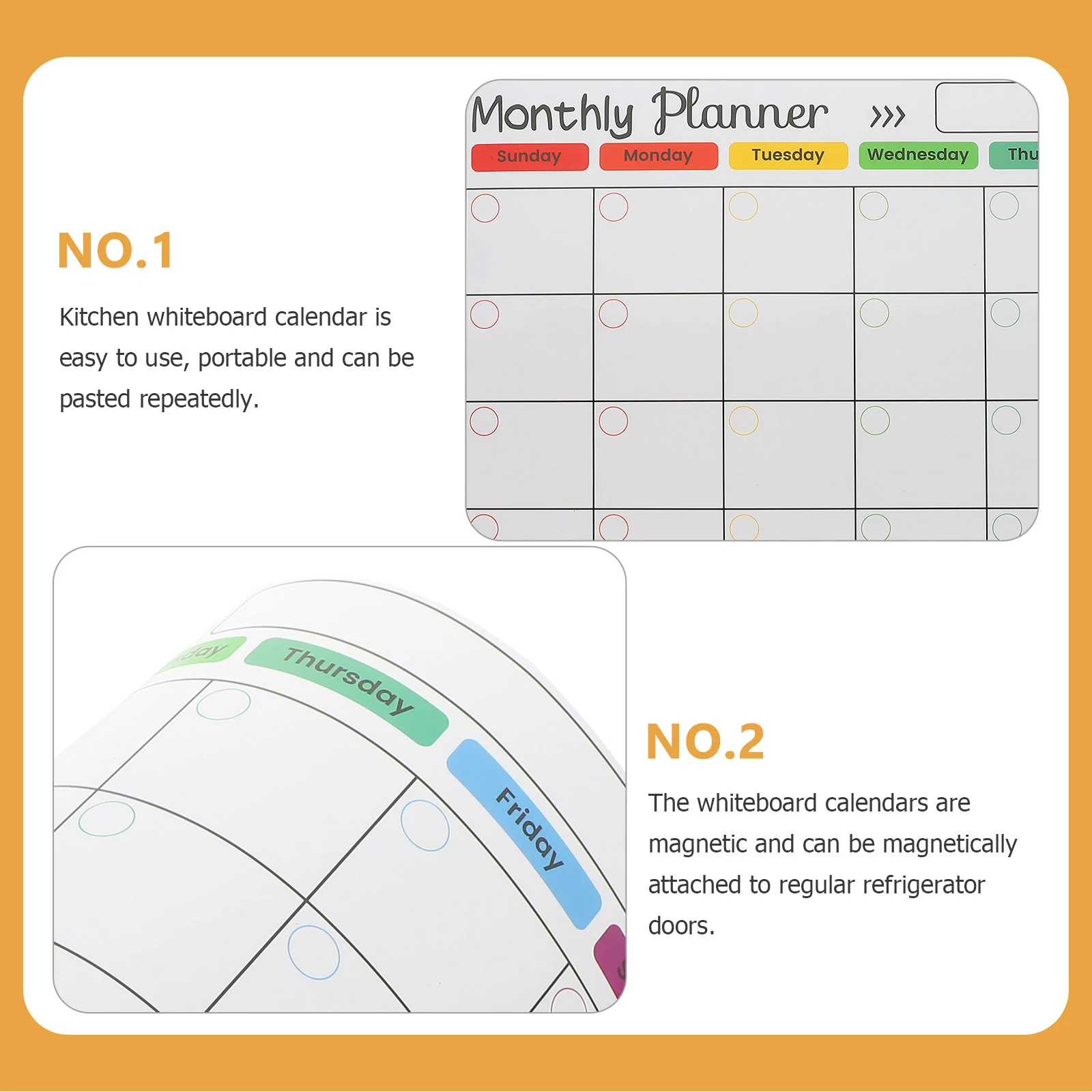 A3 Size Magnetic Weekly Monthly Planner Magnetic Whiteboard Fridge Magnet Flexible Daily Message Drawing Refrigerator Bulletin