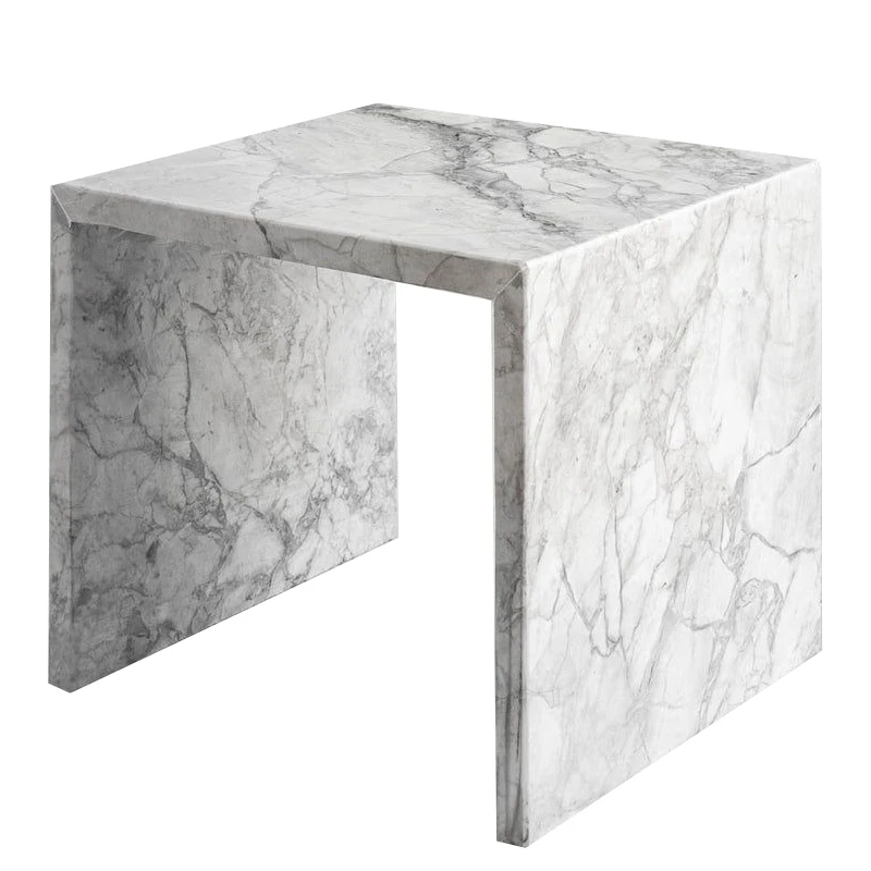 

Elegant Luxury Room Furniture Home Sofa Stone Table Square Design Side Table