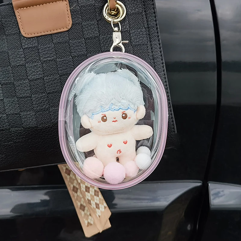 10CM Plush Doll Out Bag PVC Transparent Cotton Doll Transparent Display Pouch Clear Storage Case For Anime Cartoon Dolls