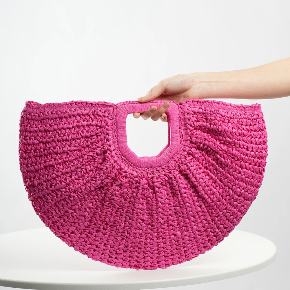 

Vintage Woven Straw Tote Bag for Women - Large Capacity Handcrafted Beach Handbag