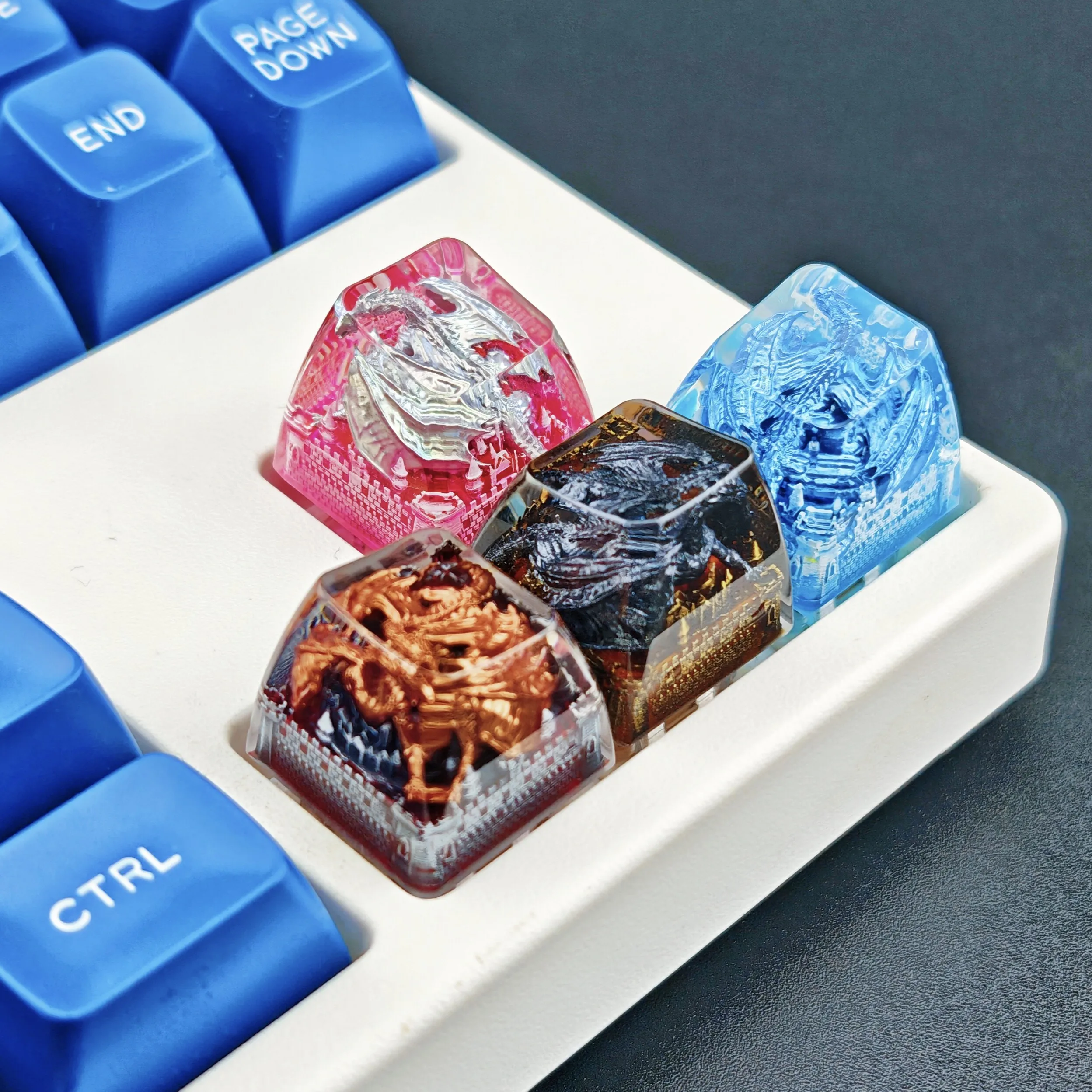 Dragon Castle keycaps drip resin personalized gaming mechanical keyboard keycapsSA height cross axis keycapsd gift keycaps