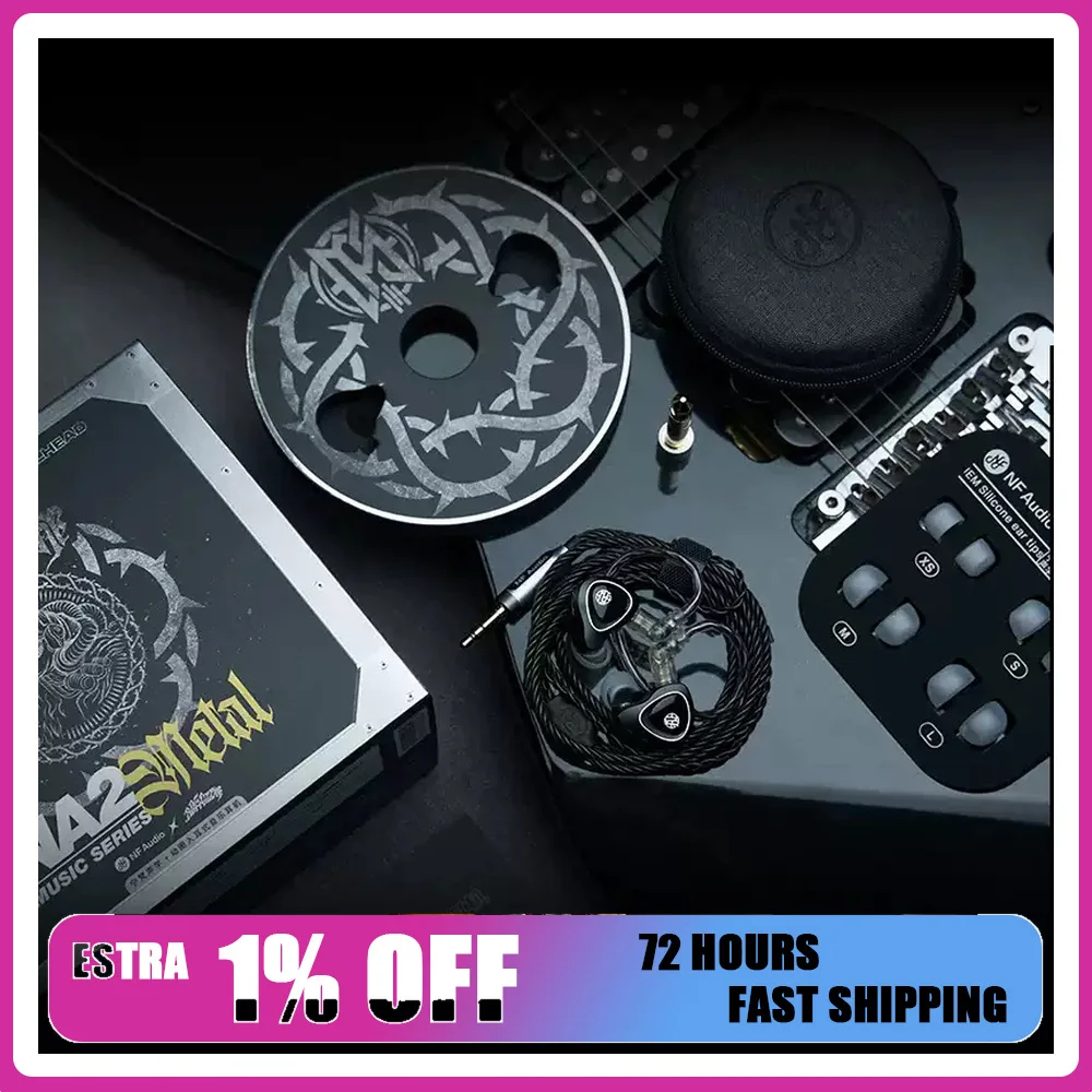 NF Audio NA2 Metal Dynamic Driver Wired HiFi In Ear Earphones Rock Music Collaboration Edition For Gifts